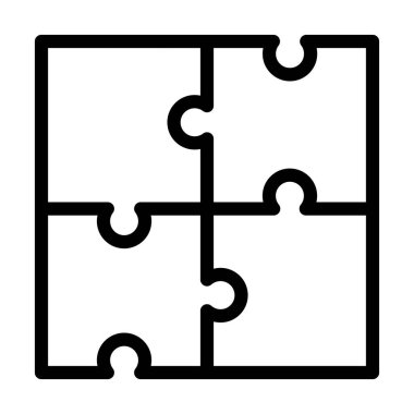 Kişisel ve ticari kullanım için Bulmaca Vektörü Kalın Çizgi Simgesi