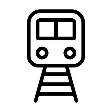 Kişisel ve ticari kullanım için Tren Vektörü Kalın Çizgi Simgesi
