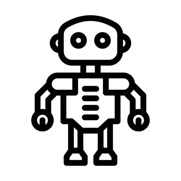 Intelligens Taktikai Robot Vektor Vastag Vonal Ikon Személyes Kereskedelmi Használatra — Stock Vector