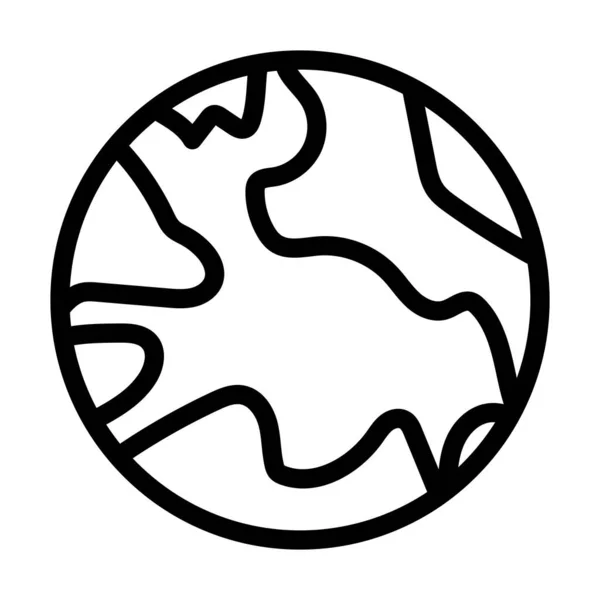 Ikona Wektora Ziemi Gruba Linia Użytku Osobistego Komercyjnego — Wektor stockowy