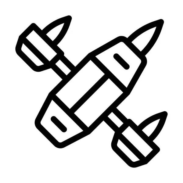 Space Interceptor Vector Thick Line Icon Personal Commercial Use — Stockový vektor