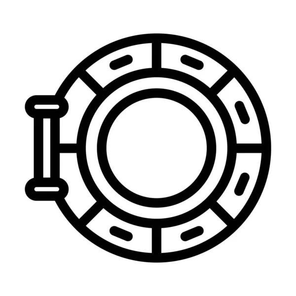 Porthole Vector Thick Line Icon Voor Privé Commercieel Gebruik — Stockvector