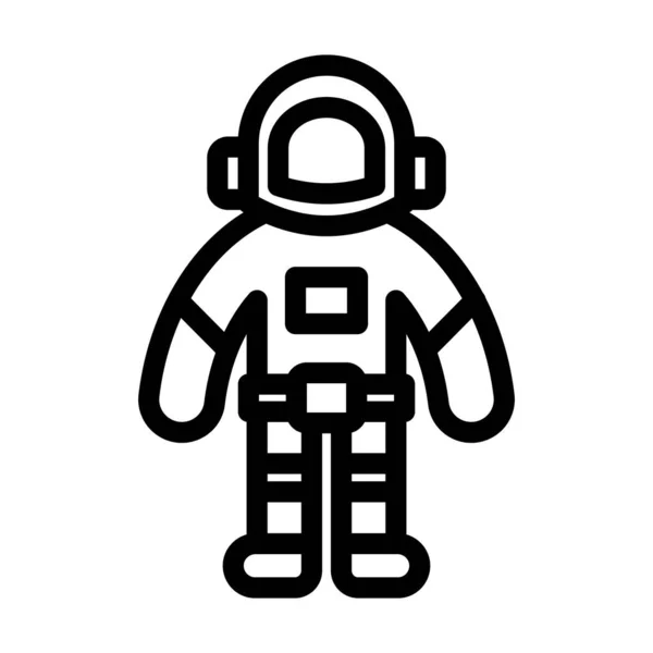 Astronauta Traje Espacial Vector Thick Line Icono Para Uso Personal — Archivo Imágenes Vectoriales