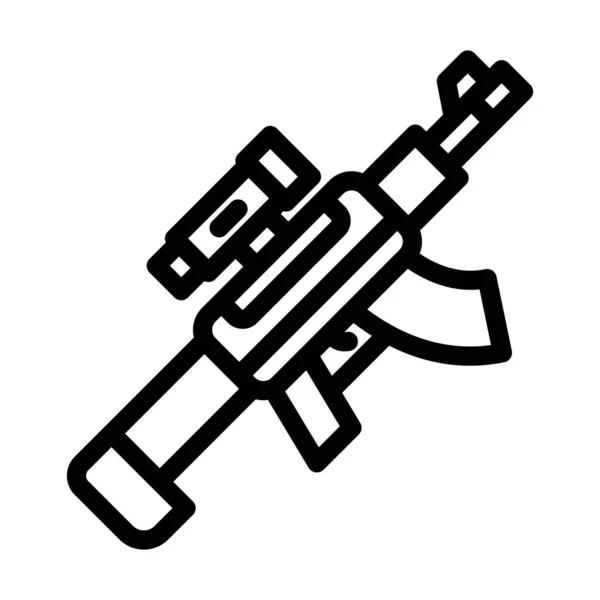 Ikon Garis Tebal Gun Vektor Mesin Ringan Untuk Penggunaan Pribadi - Stok Vektor