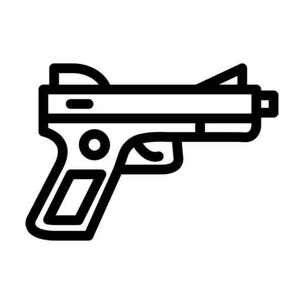 Pistol Vector Dikke Lijn Pictogram Voor Persoonlijk Commercieel Gebruik — Stockvector