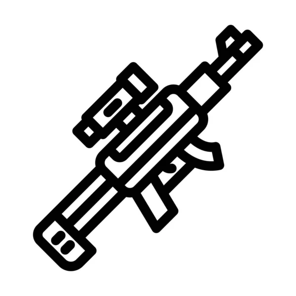 Снайперська Гвинтівка Векторна Товста Лінія Піктограма Особистого Комерційного Використання — стоковий вектор