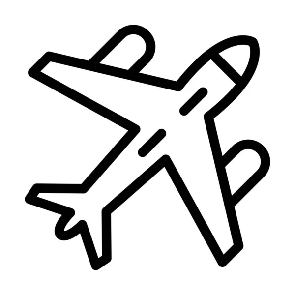 Aircraft Vector Thick Line Icon Personal Commercial Use — Stock Vector