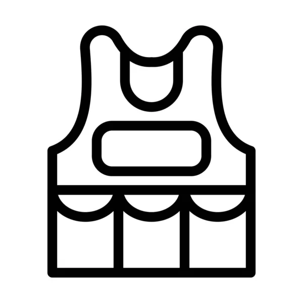 Ikon Garis Tebal Armor Tubuh Untuk Penggunaan Pribadi Dan Komersial - Stok Vektor