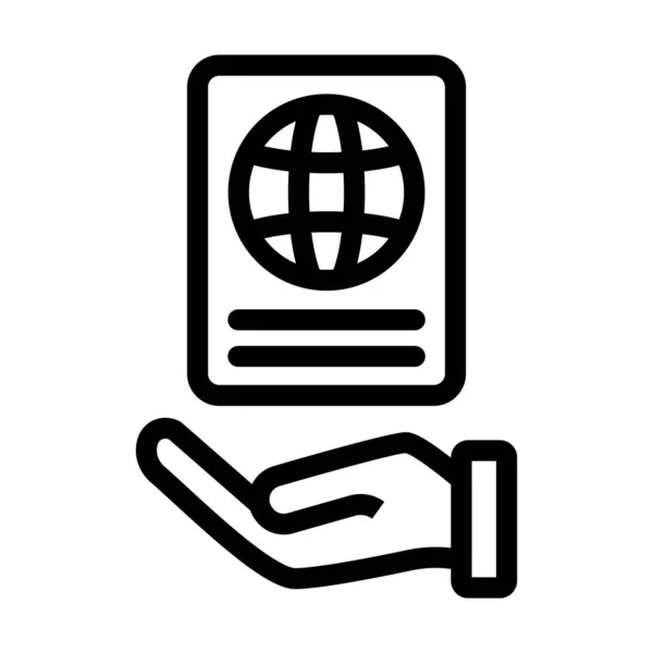 Passport Vector Thick Line Icon Für Den Persönlichen Und Kommerziellen — Stockvektor