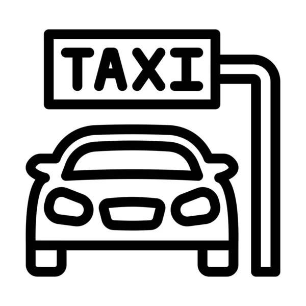 Taxi Vector Dikke Lijn Pictogram Voor Persoonlijk Commercieel Gebruik — Stockvector