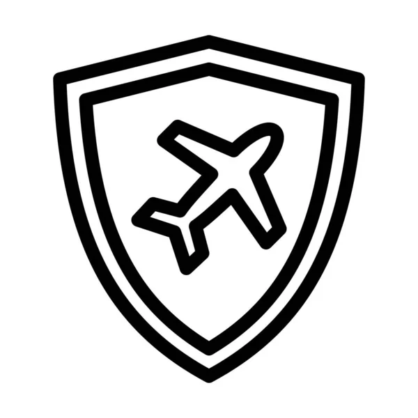 Reiseversicherungen Vector Thick Line Icon Für Den Persönlichen Und Kommerziellen — Stockvektor