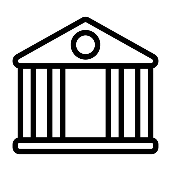 Museum Vector Thick Line Icon Personal Commercial Use — 스톡 벡터