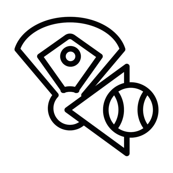 Home Run Vector Thick Line Icono Para Uso Personal Comercial — Archivo Imágenes Vectoriales