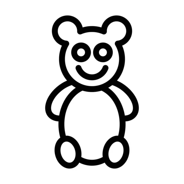 Teddy Bear Vector Thick Line Icon Personal Commercial Use — Stock Vector