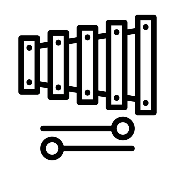 Icône Ligne Épaisse Vecteur Xylophone Pour Usage Personnel Commercial — Image vectorielle