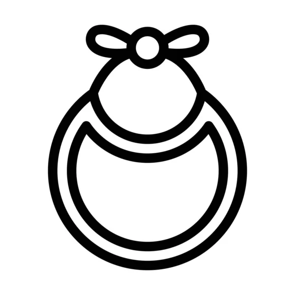 Baby Bib Vector Thick Line Icon Für Den Persönlichen Und — Stockvektor