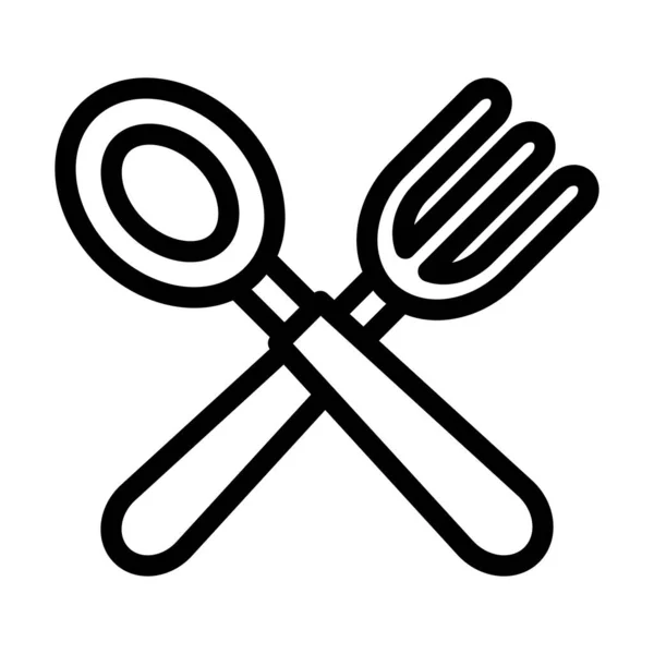 Baby Cutlery Vector Thick Line Icono Para Uso Personal Comercial — Vector de stock
