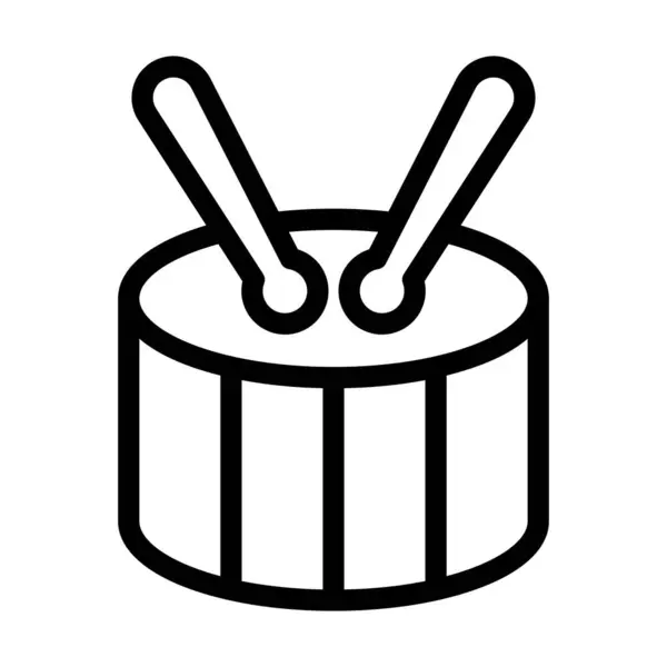 Drum Vector Thick Line Icon Personal Commercial Use — 스톡 벡터
