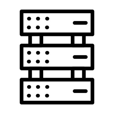 Kişisel ve Ticari Kullanım İçin Sunucu Vektör Kalın Çizgi Simgesi