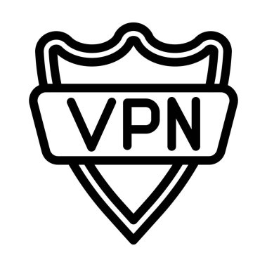 Kişisel ve ticari kullanım için Vpn Vektör Kalın Çizgi Simgesi