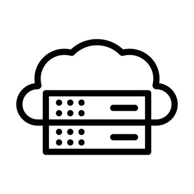 Kişisel ve ticari kullanım için Bulut Sunucusu Kalın Çizgi Simgesi