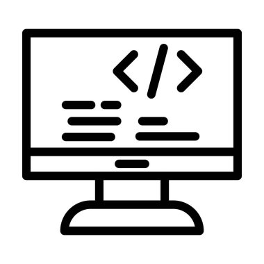 Kişisel ve Ticari Kullanım için Vektör Kalın Çizgi Simgesi Programlanıyor