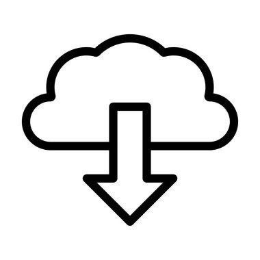 Kişisel ve ticari kullanım için Bulut İndirme Kalın Çizgi Simgesi