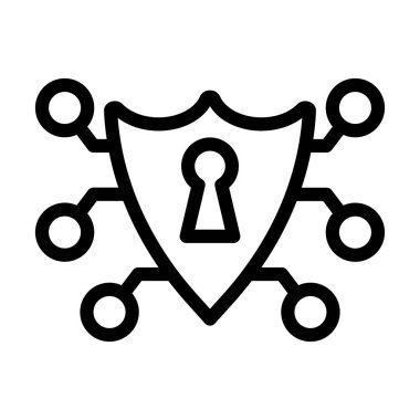 Siber Güvenlik Vektörü Kalın Hat Simgesi Kişisel ve Ticari Kullanım İçin