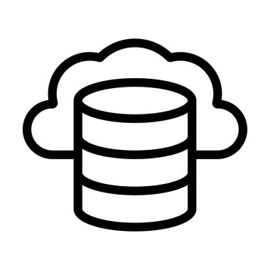 Kişisel ve ticari kullanım için Bulut Veri Vektörü Kalın Çizgi Simgesi Simgesi