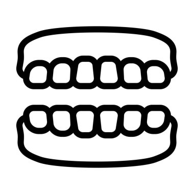 Takma diş Vektörü Kalın Çizgi Kişisel ve Ticari Kullanım Simgesi
