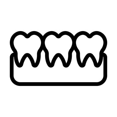 Kişisel ve ticari kullanım için Diş Vektörü Kalın Çizgi Simgesi