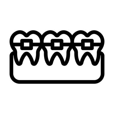 Kişisel ve Ticari Kullanım İçin Diş telleri Kalın Çizgi Simgesi