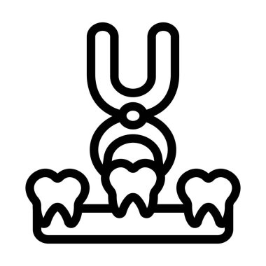 Kişisel ve ticari kullanım için Diş Çekme Vektörü Kalın Çizgi Simgesi