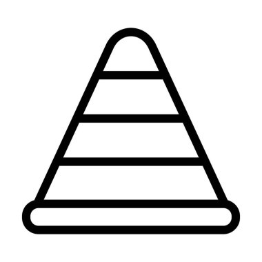 Kişisel ve ticari kullanım için Trafik Konisi Vektör Çizgisi Kalın Simgesi