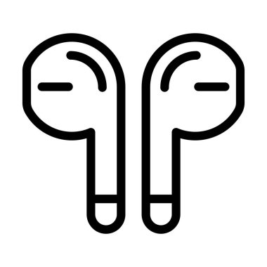 Kişisel ve ticari kullanım için Kulaklık Vektörü Kalın Çizgi Simgesi