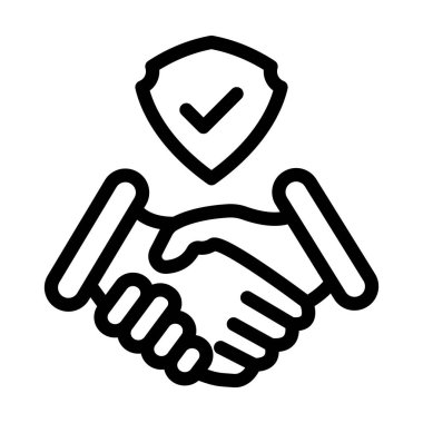 Kişisel ve Ticari Kullanım için Vektör Kalın Çizgi Simgesine Güven