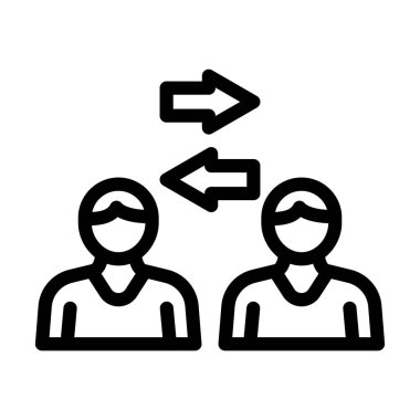 Kişiler Arası İlişkiler Kişisel ve Ticari Kullanım İçin Kalın Çizgi Simgesi