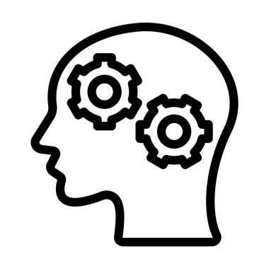 Kişisel ve Ticari Kullanım İçin Yetenek Vektörü Kalın Çizgi Simgesi Öğrenme