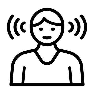 Kişisel ve ticari kullanım için Yetenek Vektörü Kalın Çizgi Simgesi Dinleme