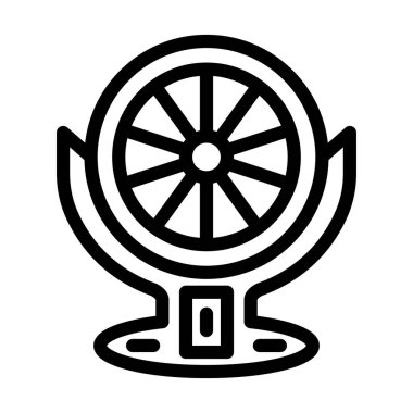 Kişisel ve ticari kullanım için Fan Isıtıcı Vektör Kalın Çizgi Simgesi