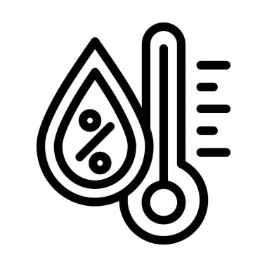 Kişisel ve ticari kullanım için Nem Vektörü Kalın Çizgi Simgesi