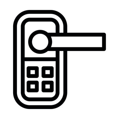 Kişisel ve ticari kullanım için Akıllı Kilit Vektör Kalın Çizgi Simgesi