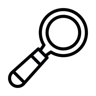 Kişisel ve ticari kullanım için cam vektör kalınlığı çizgisi simgesi büyütülüyor