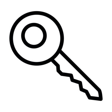 Kişisel ve Ticari Kullanım İçin Anahtar Vektör Kalın Çizgi Simgesi