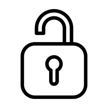 Kişisel ve ticari kullanım için Kilit Vektörü Kalın Çizgi Simgesi Aç