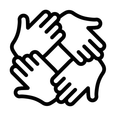 Kişisel ve ticari kullanım için Takım Çalışması Kalın Çizgi Simgesi