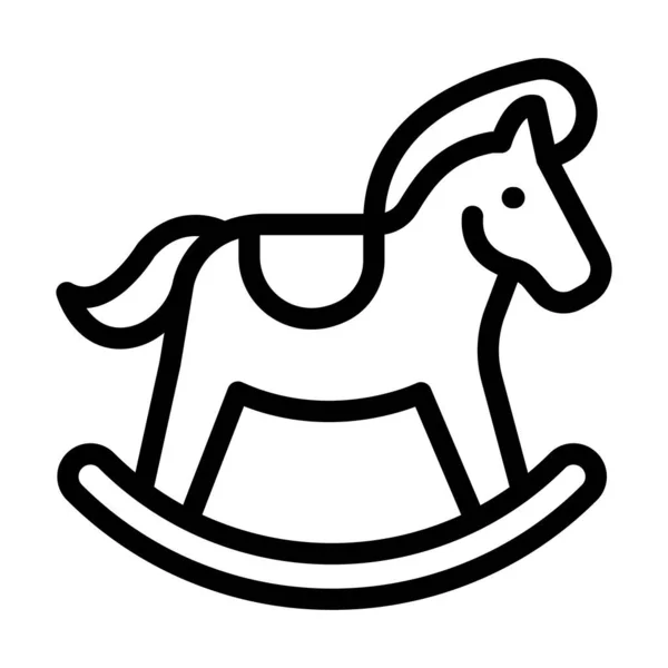 Horse Toy Vector Dikke Lijn Pictogram Voor Persoonlijk Commercieel Gebruik — Stockvector