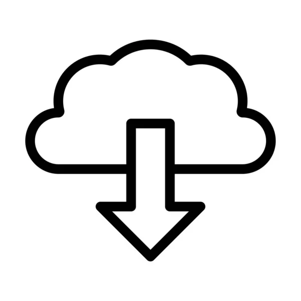 Cloud Download Vector Thick Line Icon Para Uso Pessoal Comercial — Vetor de Stock