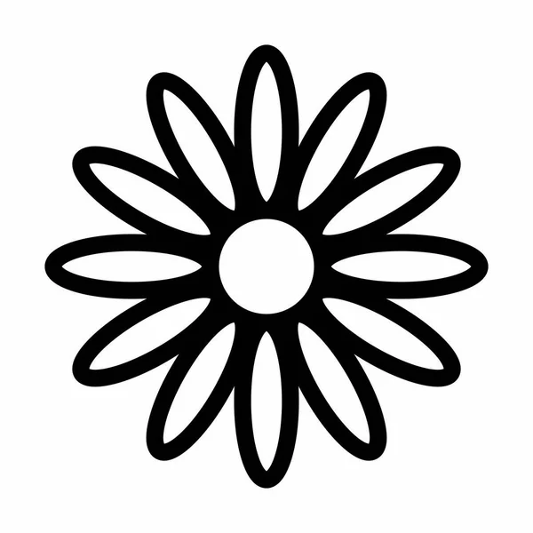 Daisy Vector Thick Line Icono Para Uso Personal Comercial — Archivo Imágenes Vectoriales