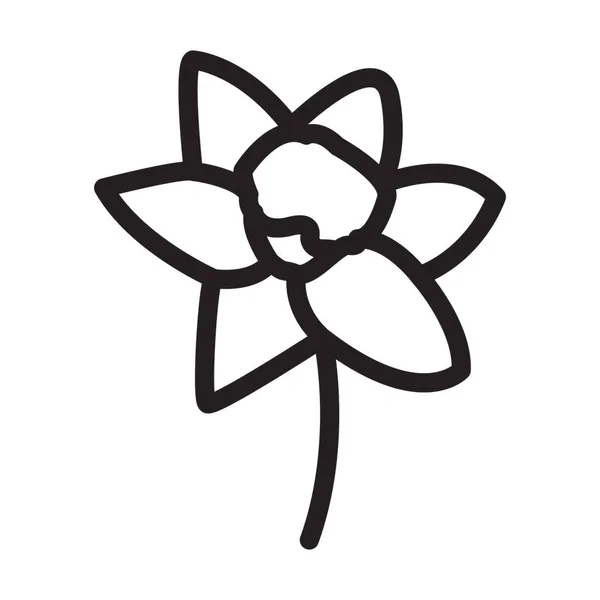 Daffodil Vector Dikke Lijn Pictogram Voor Persoonlijk Commercieel Gebruik — Stockvector